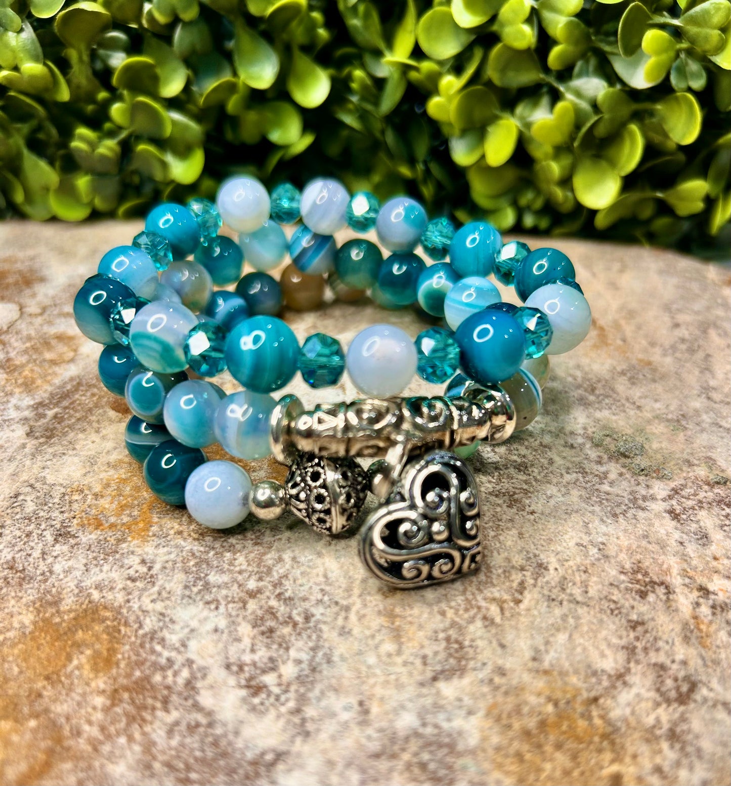 Ocean Breeze Love Bracelet Stack