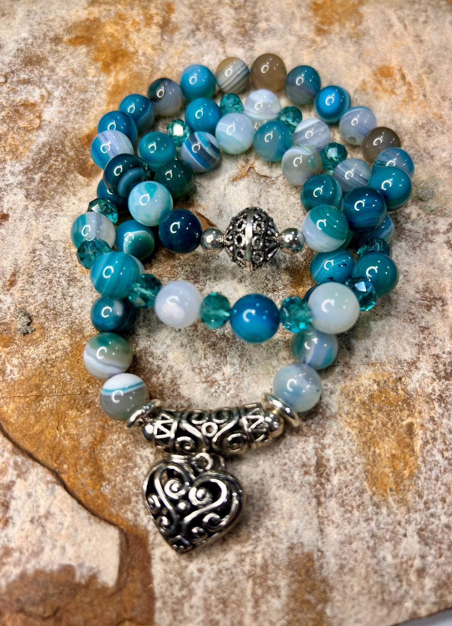 Ocean Breeze Love Bracelet Stack
