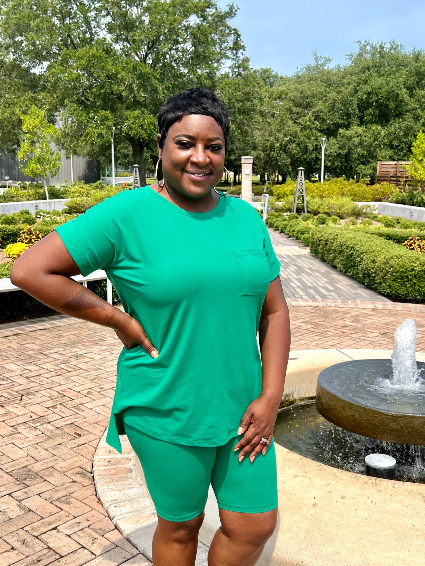 Millie Chill Biker Set-Kelly Green