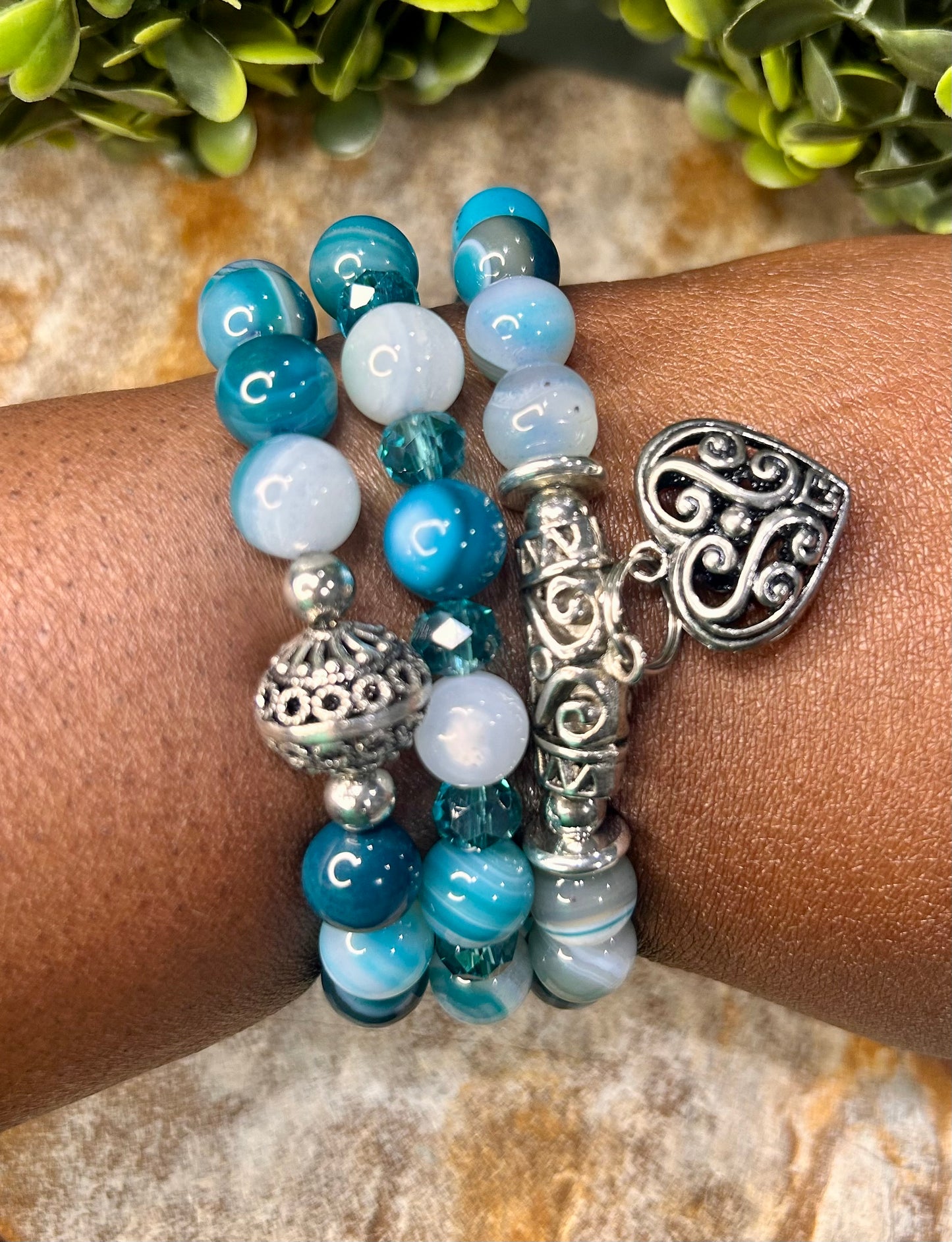 Ocean Breeze Love Bracelet Stack